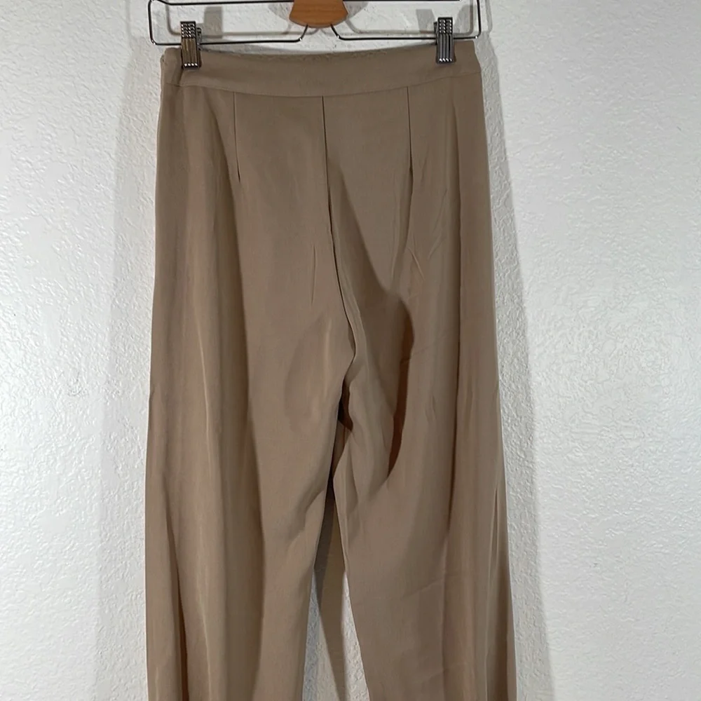 FASHION NOVA Office Pow Wow High Waist Trouser - Khaki Size Small NEW - Picture 8 of 14